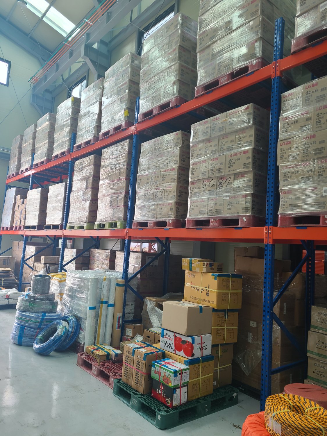 Marine parts racked and stocked on shelving